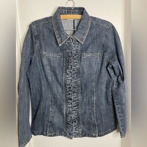 Women’s RXB Denim Ruffle Trim Jacket Size L NWOT